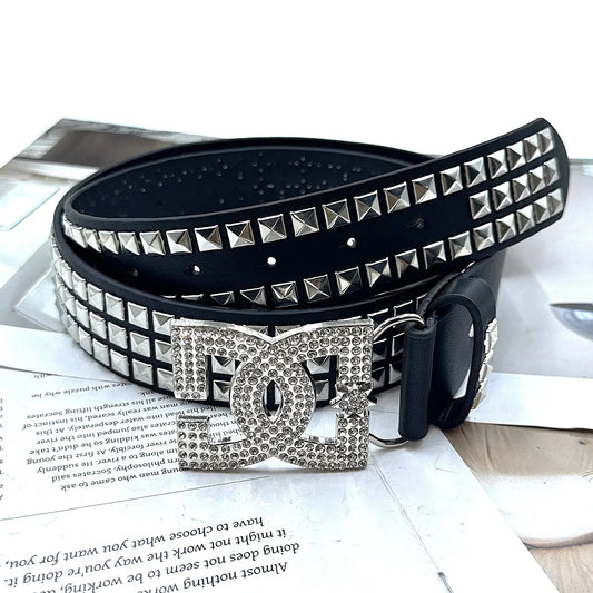 DC Studded Rhinestone Belt