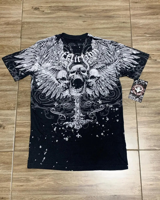 Winged Skull Affliction Style Shirt