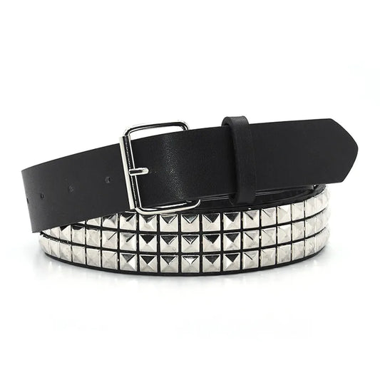 Square Pyramid Bead Rivet Belt