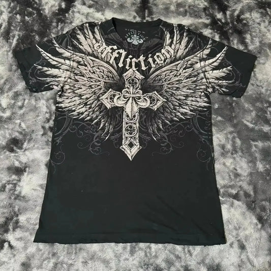Winged Cross Affliction Style Shirt